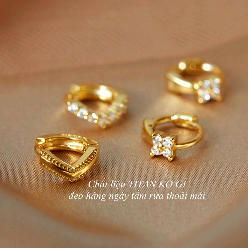 1 pasang anting berlian perak 925 Wanita Anti Karat dan anti luntur asli telinga Perhiasan Korea earrings Tindik Tidak alergi Premium Anting Titanium