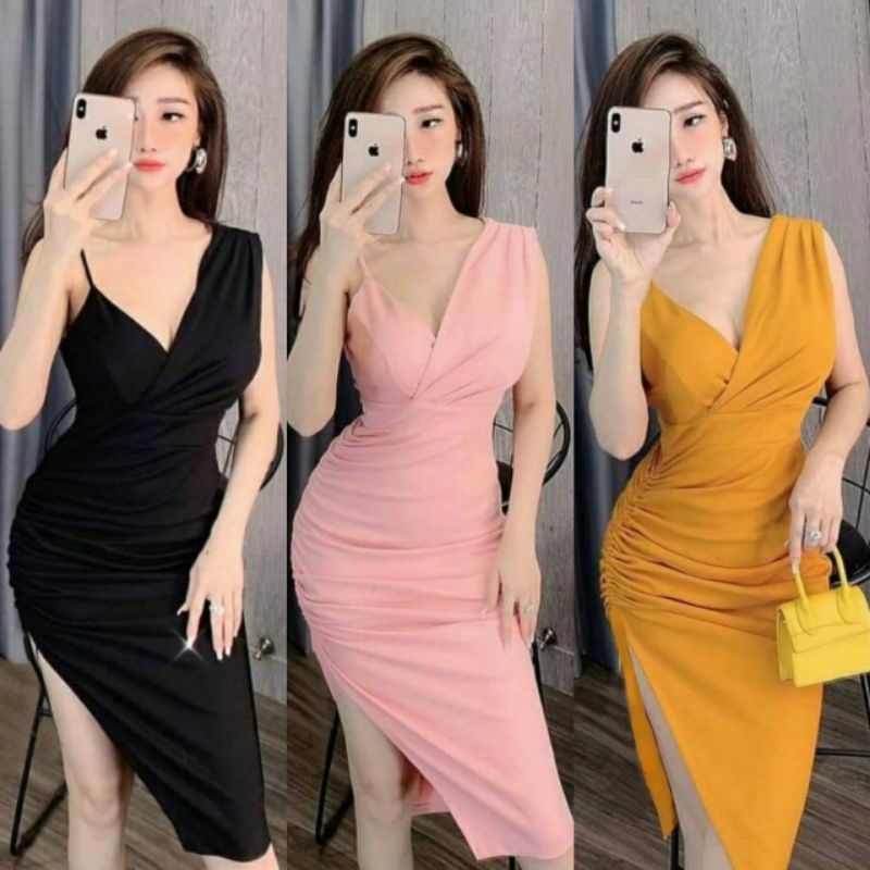 Dress Ellene belah serut samping