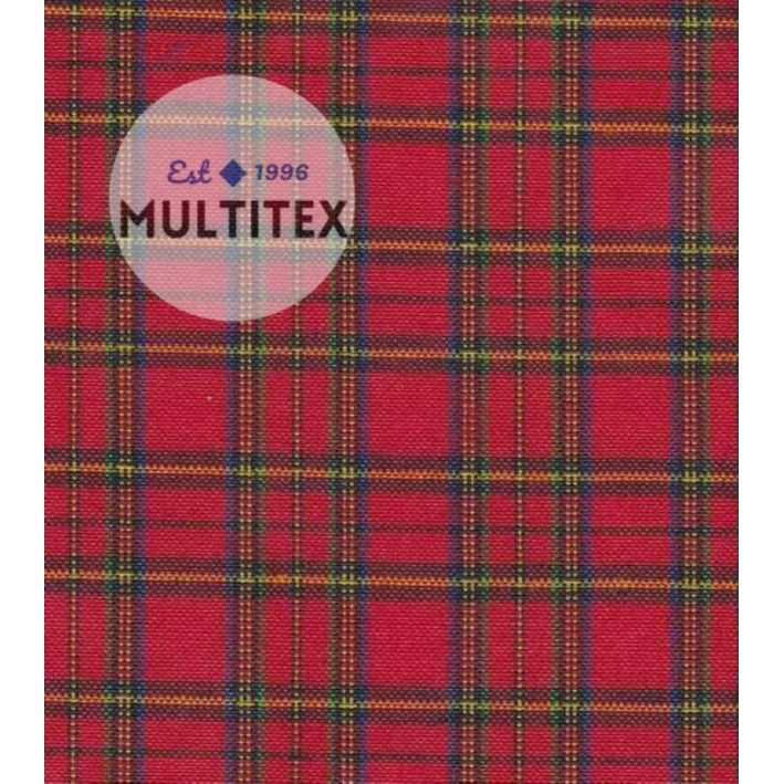 [GULUNGAN] Bahan kain kotak merah yandet yarndyed tc katun cotton adem halus lembut kotak seragam se