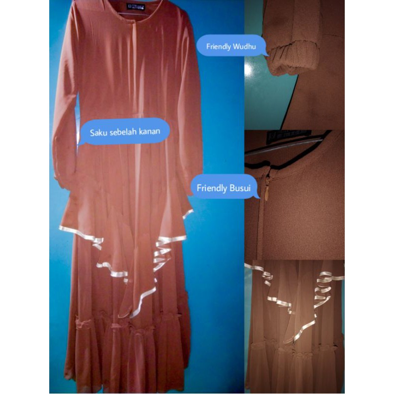 PRELOVED  MURAH GAMIS MALAIKHA SET SYARI BY FAZLE COLLECTION
