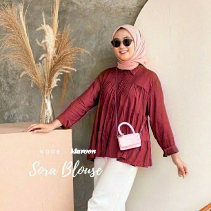 MY JUMSHI - KEMEJA SORA BLOUSE KATUN RAYON PREMIUM JUMBO OVERSIZE