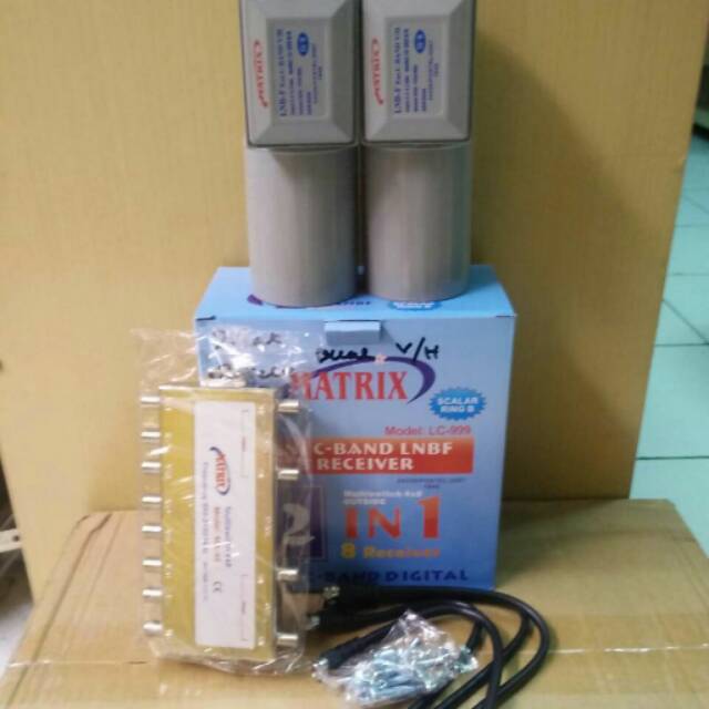 LNB PARAREL 1 PARABOLA 8 RECEIVER TV 2 SATLIT