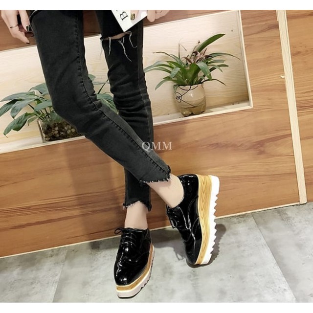 Sepatu Wedges Korea Lucu Wanita Warna Hitam AN29