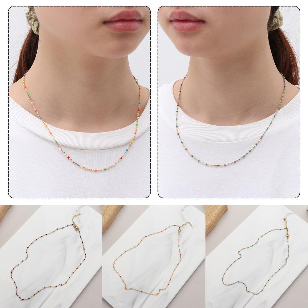 Kalung Gelang Rantai Desain Bunga Bahan Stainless Steel Warna Emas Untuk Wanita