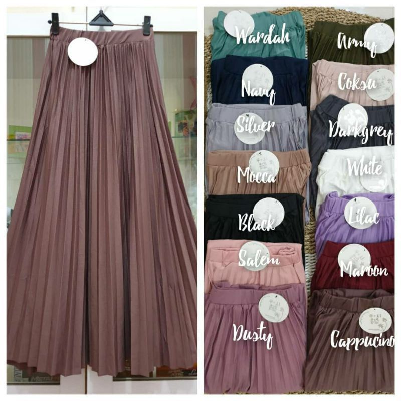 ROK PLISKET YueShi WANITA IMPOR / ROK PLISKET KAIN JATUH TERBARU/ ROK PLISIRAN WANITA