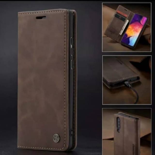 CASE CASEME SAMSUNG A70 FLIP CASE DOMPET KULIT ORIGINAL
