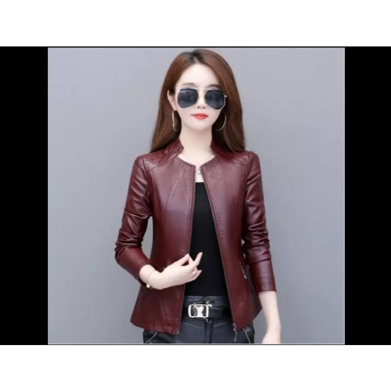 jaket wanita clarissa kulit semi