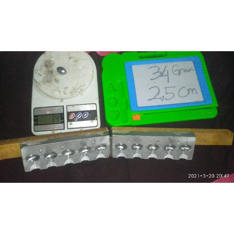 CETAKAN ANDEM/CETAKAN TIMAH/PEMBERAT PANCING/TIMBEL 34gr panjang 2,5cm
