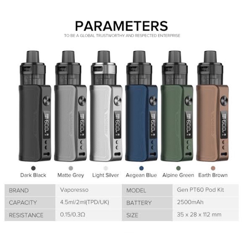 Vaporesso Gen PT60 Pod Kit Built In Battery 2500mAh