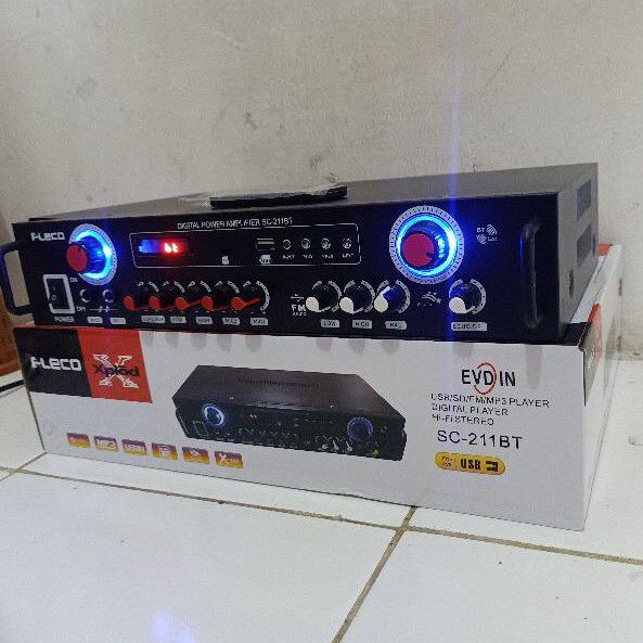 Amplifier FLECO SC-211BT Bluetooth Stereo Karaoke + Mp3 player + FM Radio | FMS