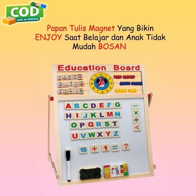 

Papan Tulis Magnet Drawing Board Sempoa Alphabet Mainan Edukasi Anak