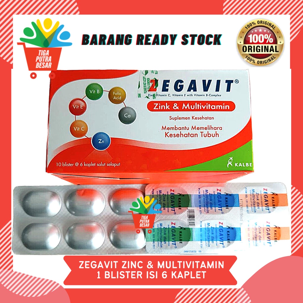 ZEGAVIT MULTIVITAMIN DAN ZINK 1 BLISTER ISI 5 KAPLET / SUPLEMEN KESEHATAN