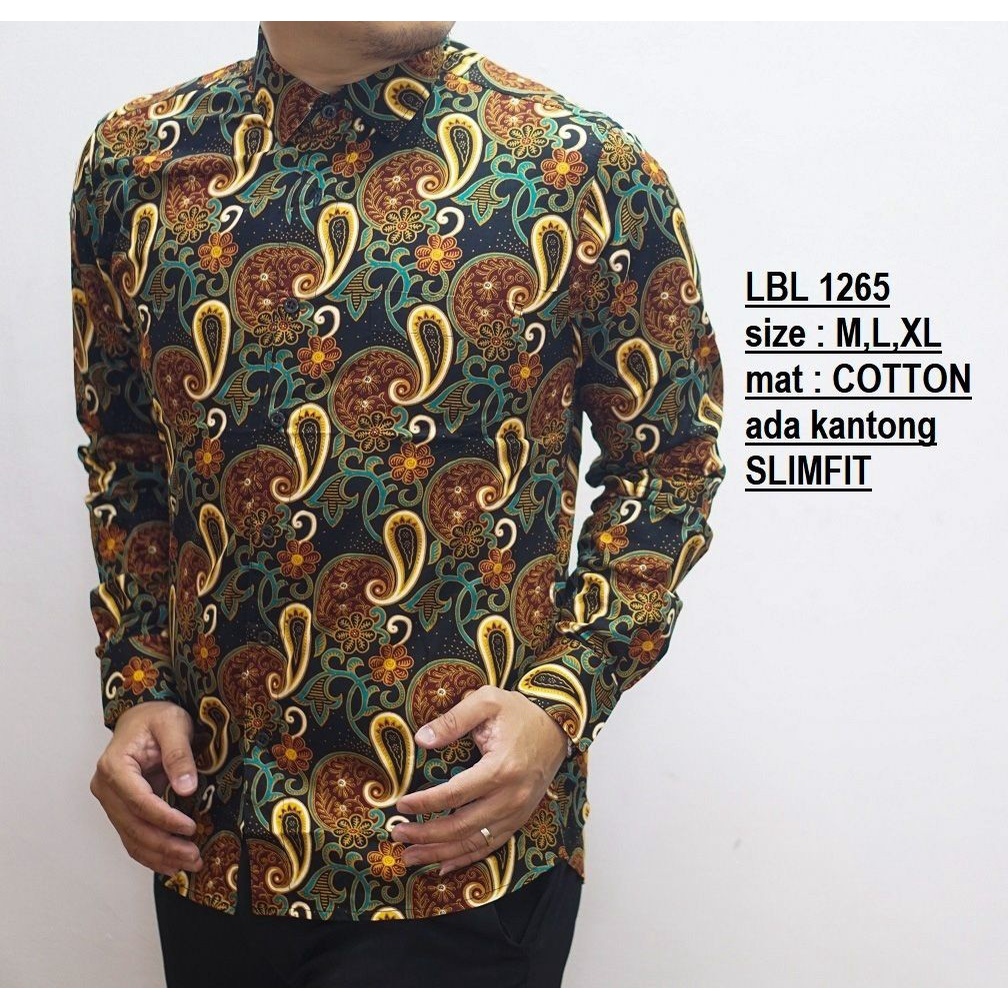 ODL140 KEMEJA BATIK PRIA SLIM FIT MEWAH LINABATIKDISTRO UNIK BAJU BATIK PRIA BEST SELLER