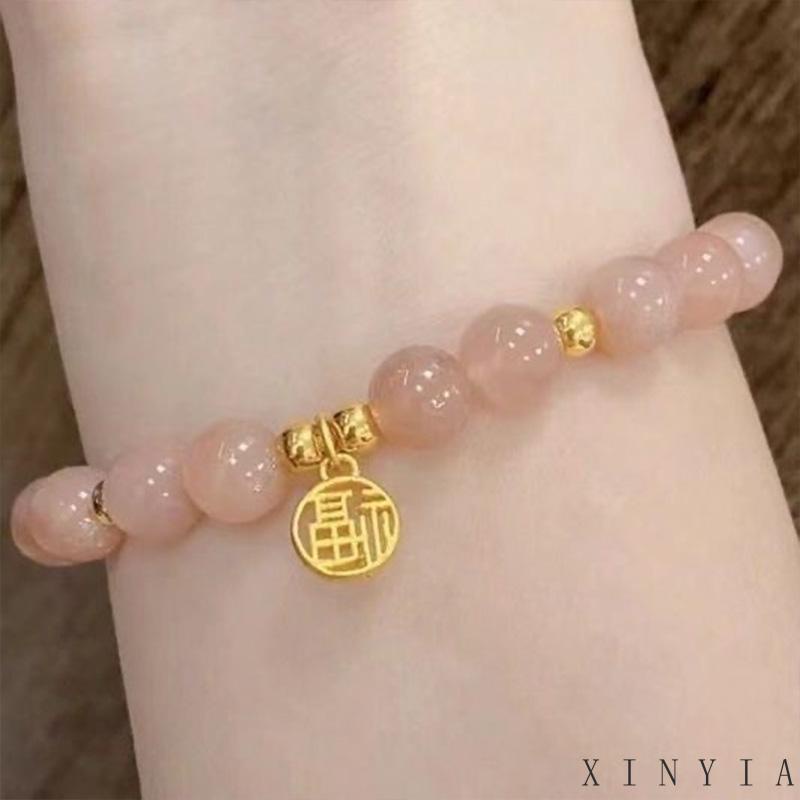 【COD】Gelang Alloy Dengan Liontin Batu Giok Imitasi Untuk Wanita Gelang Liontin Batu