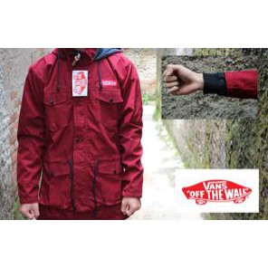Hot Promo Murah Jaket Parka Panjang Kanvas Merah Maroon Vans / Parka Cewe / Parka Cowo - 35E9Bd