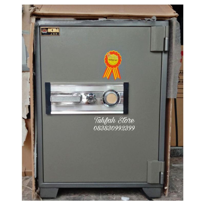 READY Brankas OKIDA DS 80 A Kunci Surgent / LN Tempat Simpan Uang Tahan Api Safety Box DS80A Baru