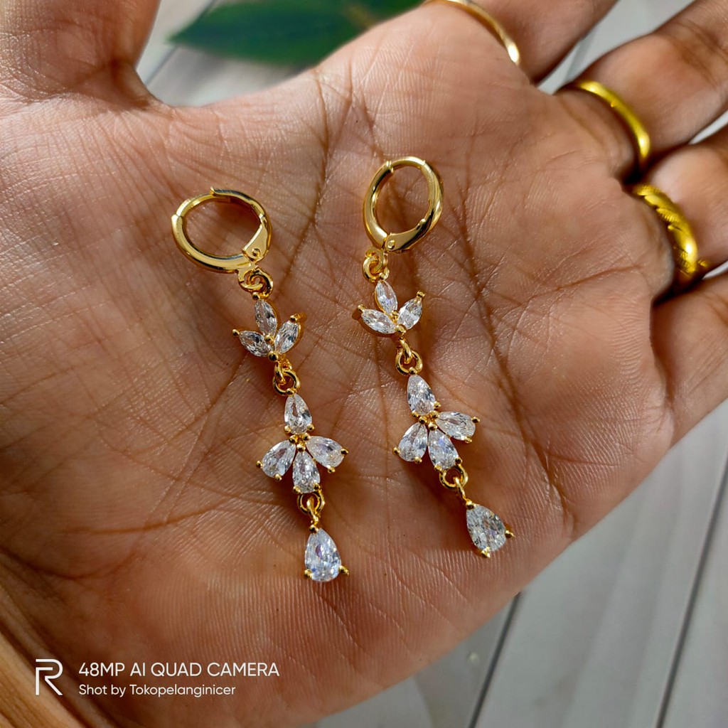 Anting Xuping Korea Panjang - Set Perhiasan Lapis Tokopelanginicer