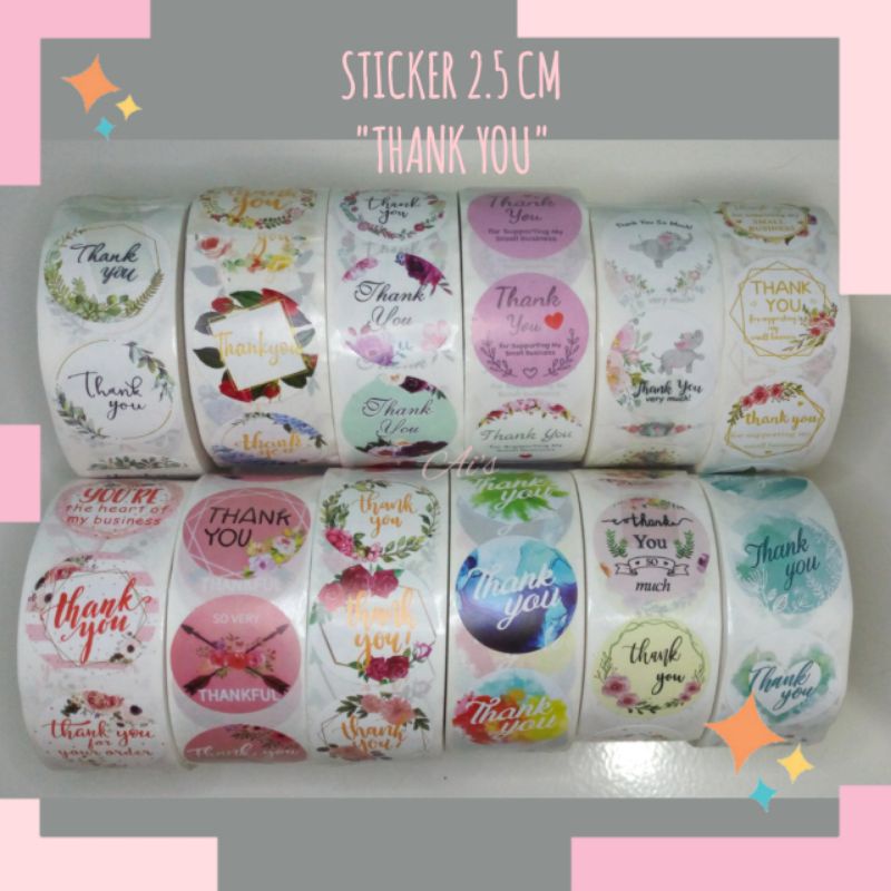 

[ Ai's ] 20 pcs STICKER " THANK YOU " 2.5 CM / STIKER TERIMAKASIH / STIKER LEBEL MAKANAN / STIKER OLSHOP