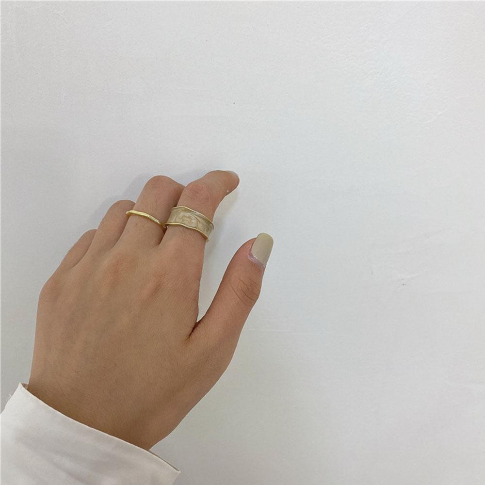 Mxbeauty Open Rings Hadiah Kepribadian Enamel Warna-Warni Geometris Logam Gadis Enamel Ring