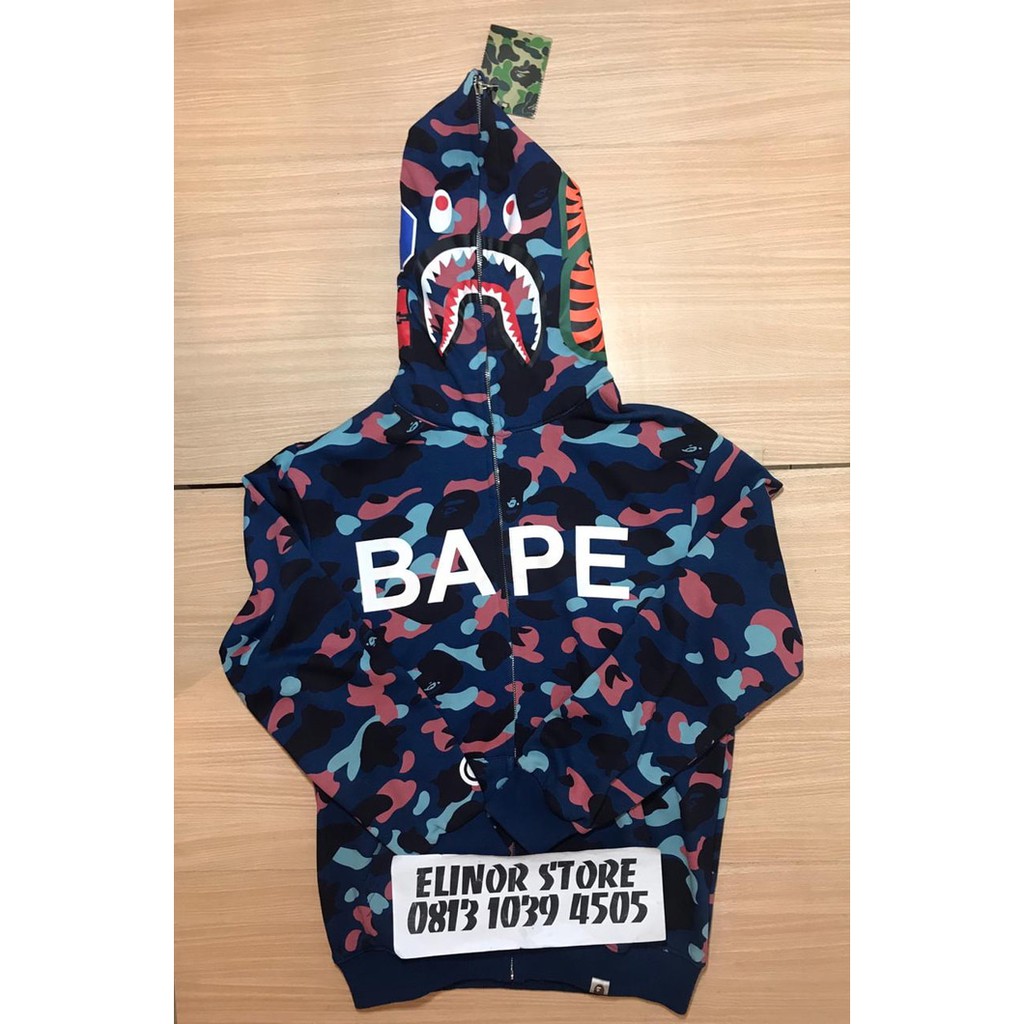 fullzip hoodie bape text color camo mirror 1:1