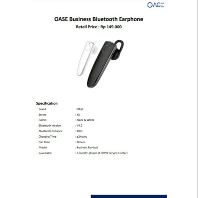 OASE Headset Bluetooth Shopee Indonesia