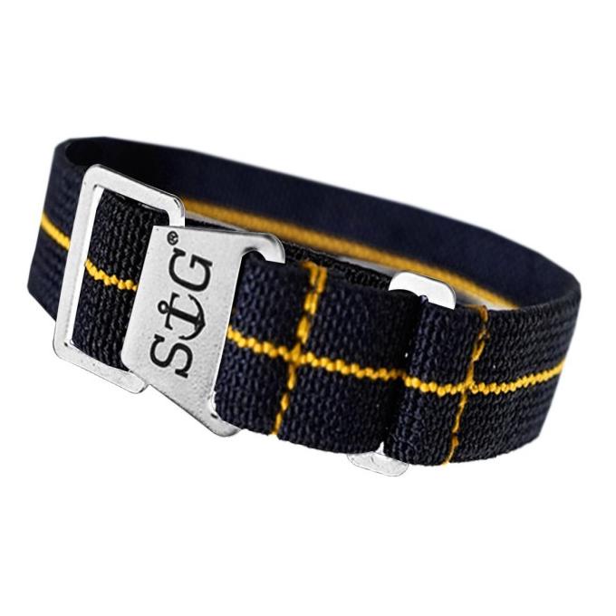 Strapguy Mn Style 22Mm Black & Gold Stripe Terbaru
