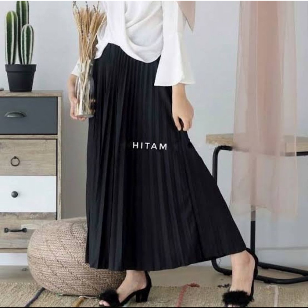 Rok Plisket /  fasion Wanita Muslim / Pleats Skirt