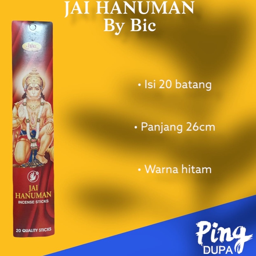 Dupa Hio Dewa Hanuman by Bic India Isi 20 Batang