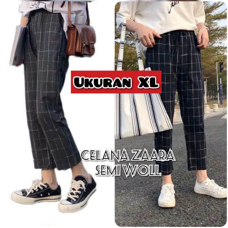 Celana Baggy pants Kotak / celana tartan / celana kotak korea