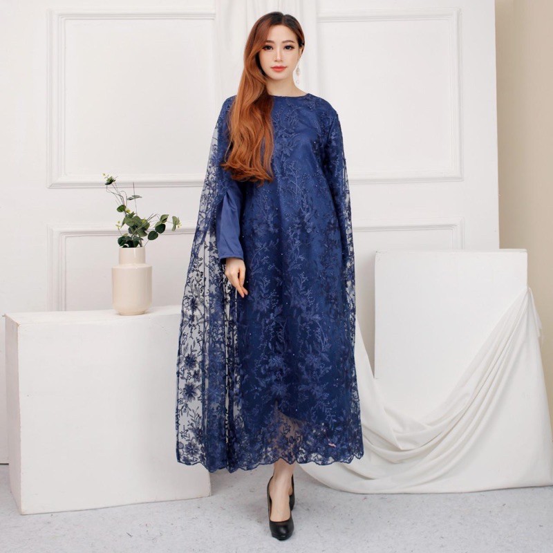 Kaftan Luna Maya Brukat/ Gamis Brokat/ gamis Syari Kaftan Raya