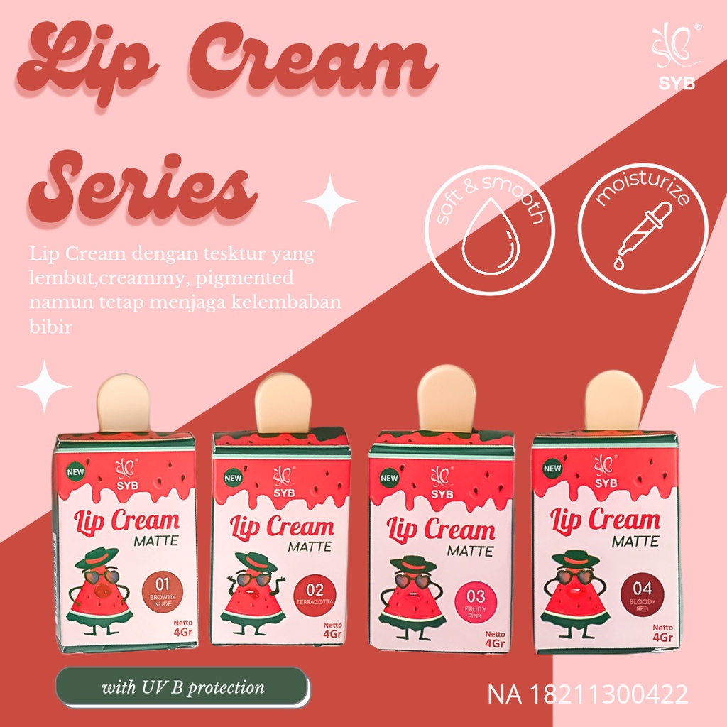 SYB LIP CREAM MATTE - LIP ESKRIM SYB / Lip Cream Nude brownly BPOM