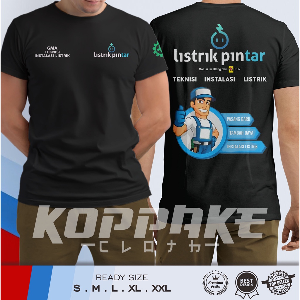 Kaos Listrik Pintar PLN GMA Teknisi Instalasi Listrik Baju Distro