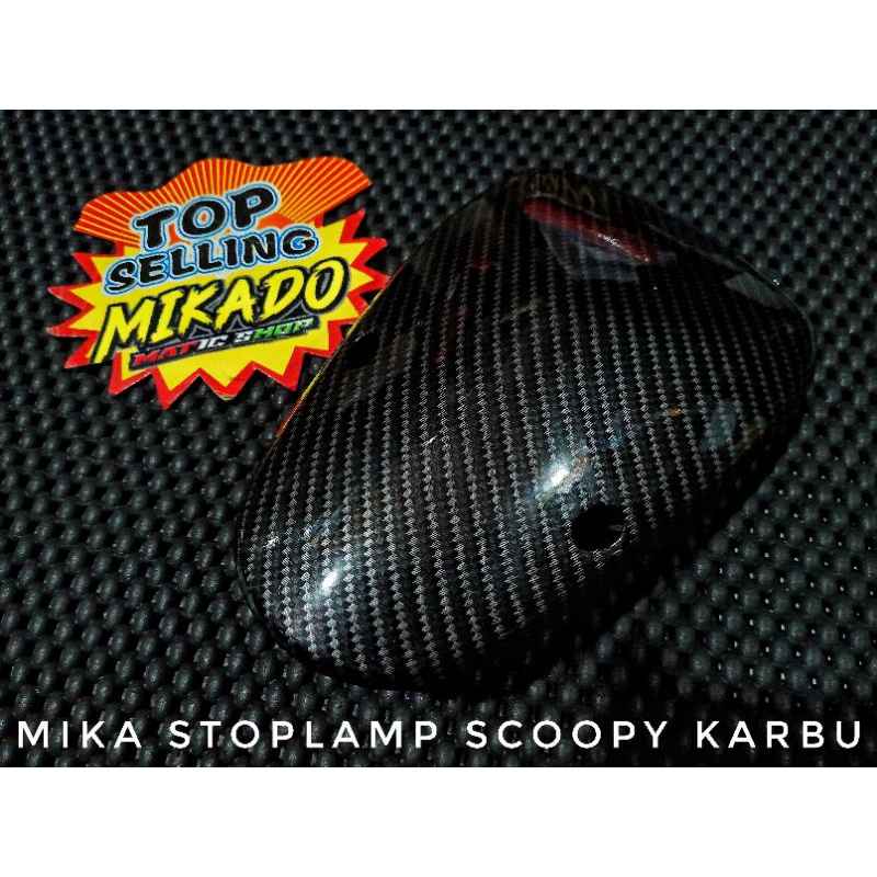 MIKA LAMPU BELAKANG SCOOPY KARBU KARBON STOPLAMP LED OLD CARBON SHOCK SEIN