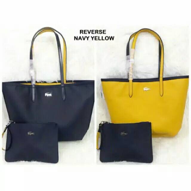 (Preloved / Second) Tas lacoste bolak balik/Tote Bag Reverse/two tone/2 warna murah