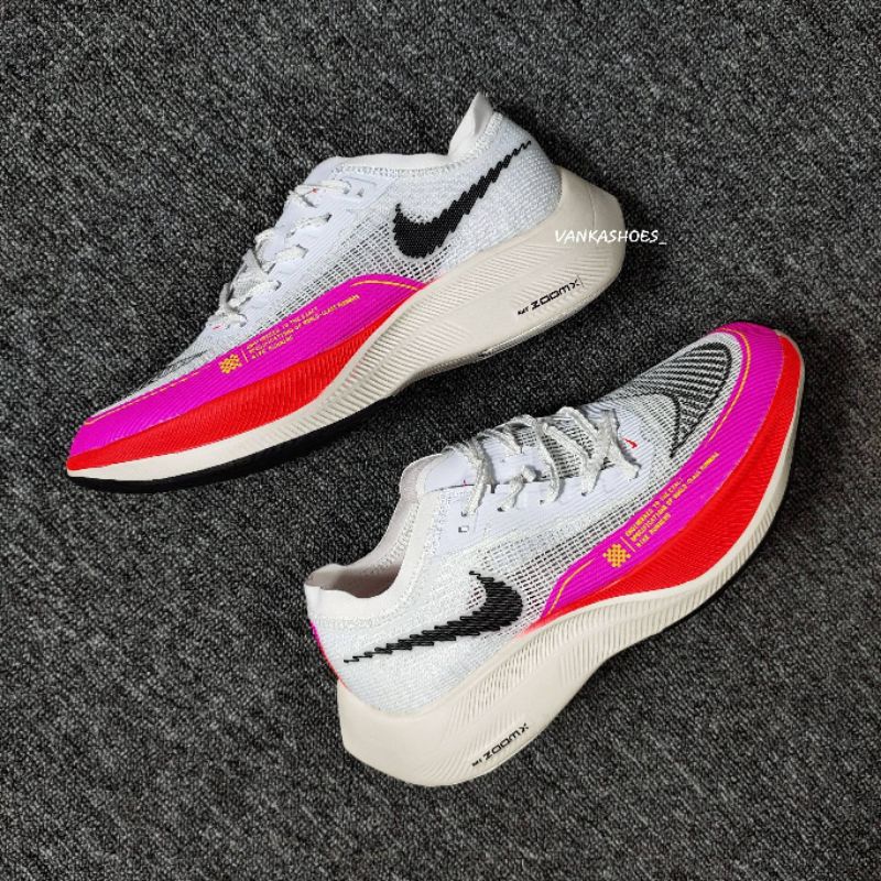 SEPATU RUNNING NIKE ZOOM VAPORFLY NEXT% 2 PERCENT OLYMPIC WHITE PINK RAWDACIOUS