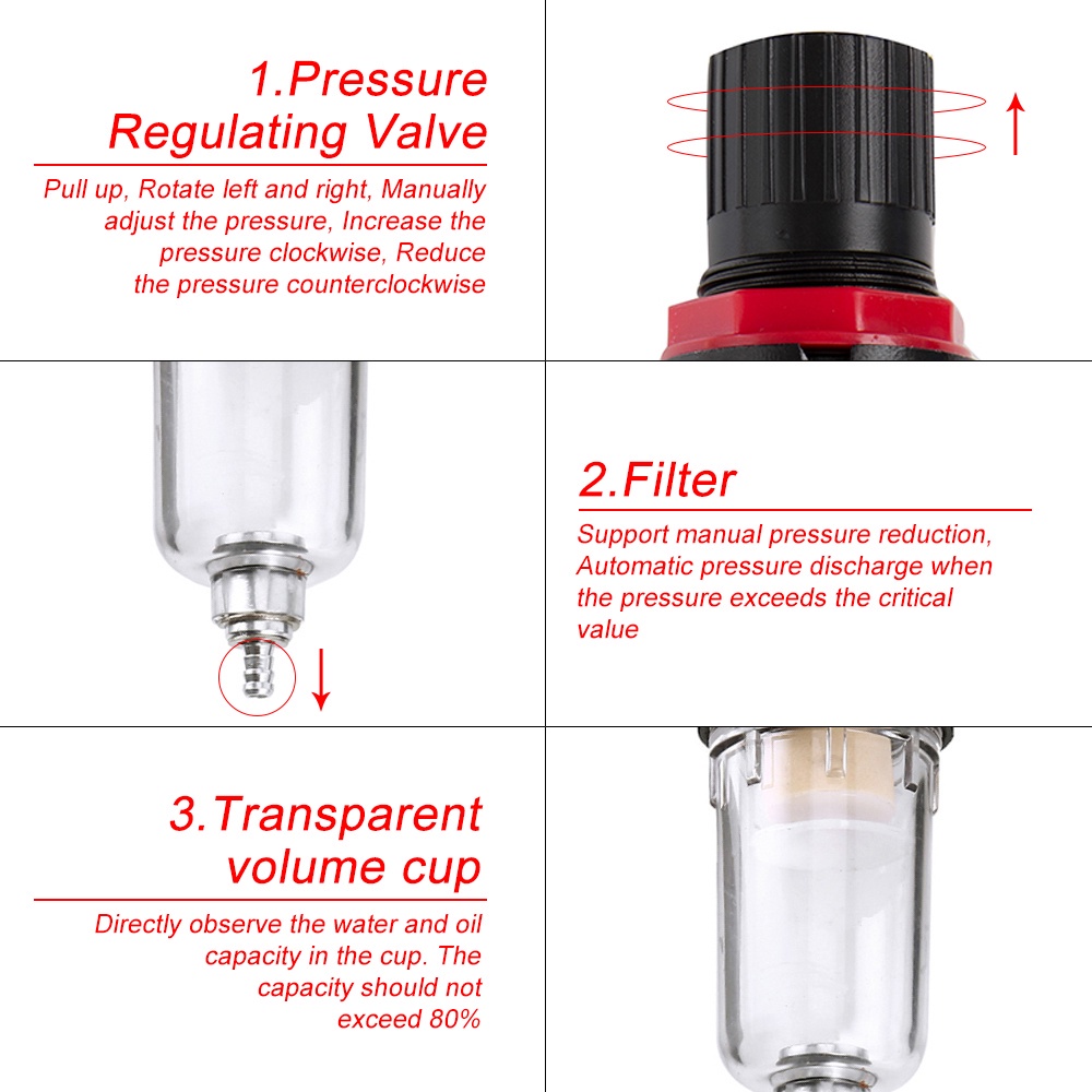 Mollar 1/4 Inch Single Air Filter Regulator - Filter Udara Kompresor