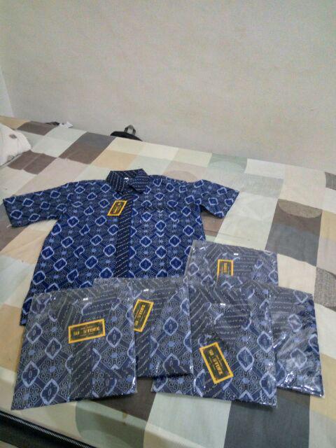 Bswart Batik Hrb026 Kenongo Hem Pendek Padi Pekalongan M L Xl Batik Pria Murah Modern Grosir Batik