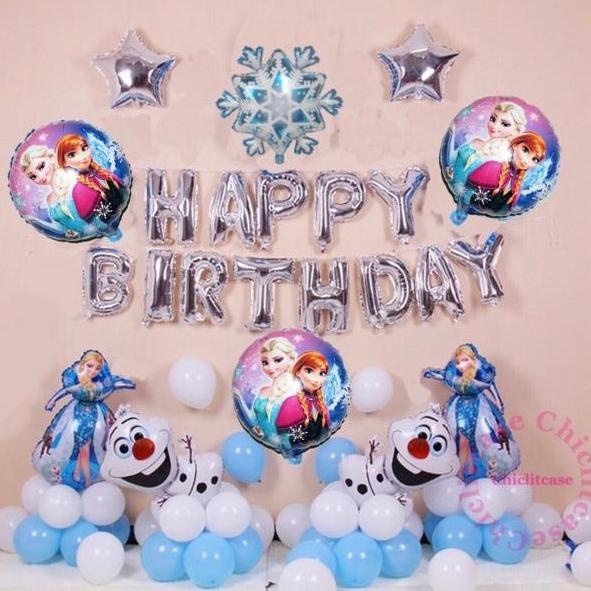 

Set paket balon elsa frozen olaf ultah birthday ulang tahun pesta