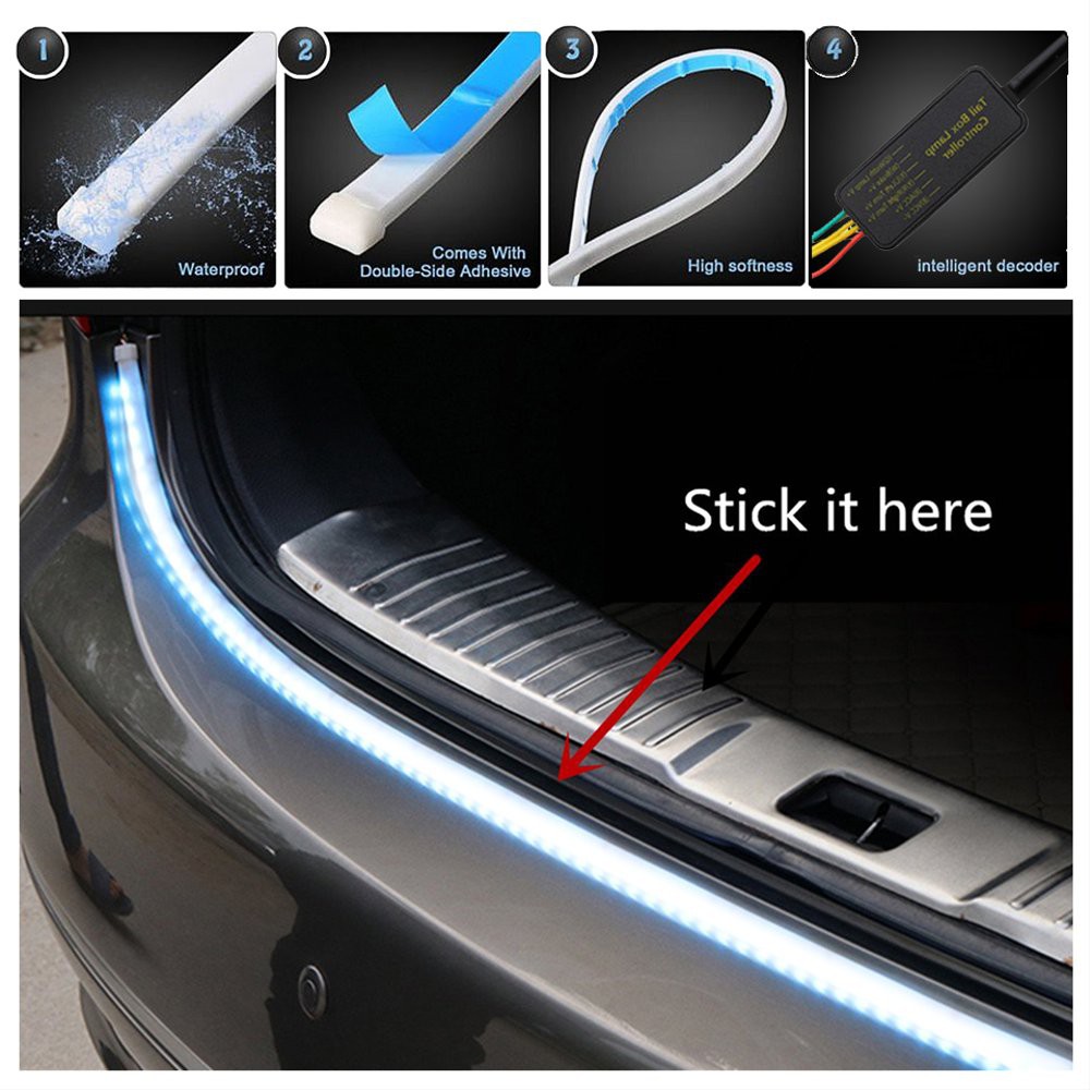 Lampu led tail trunk bagasi belakang mundur running jalan drl rgb