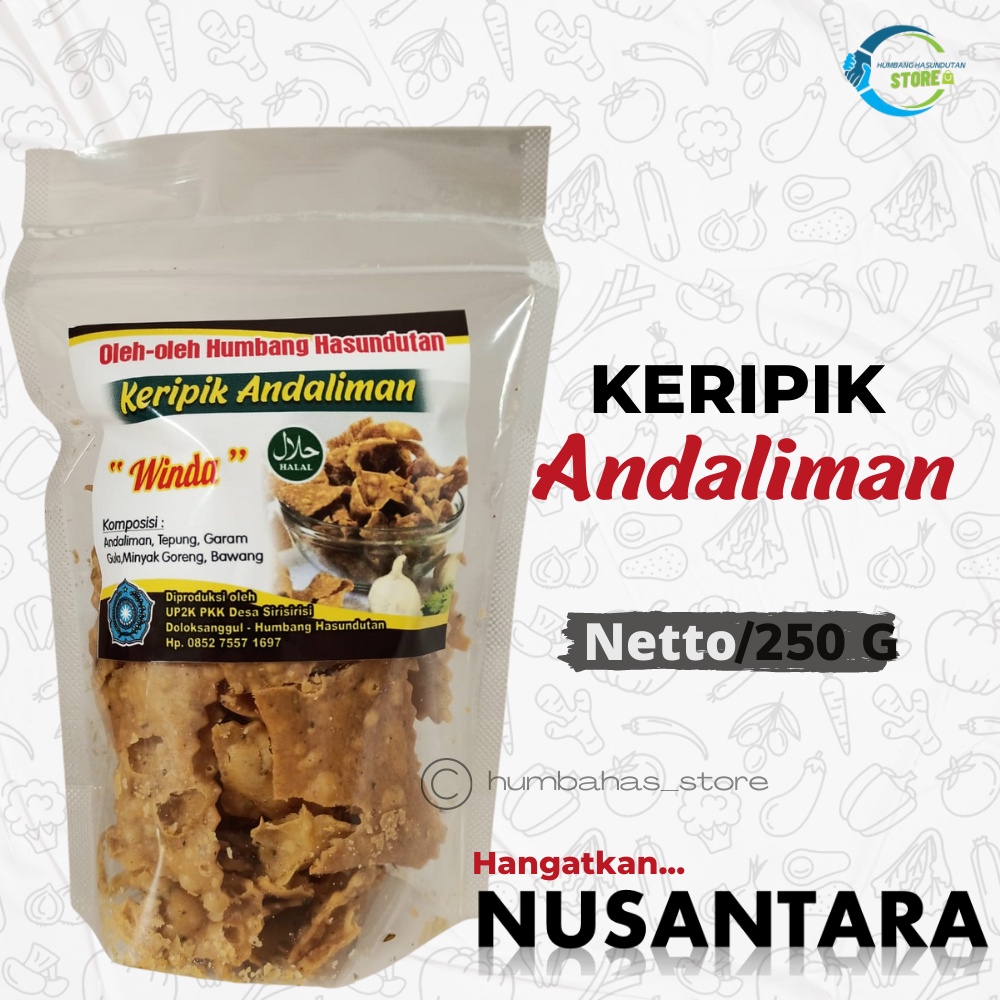 

KERIPIK ANDALIMAN 250 G - Oleh-oleh Khas Humbang Hasundutan