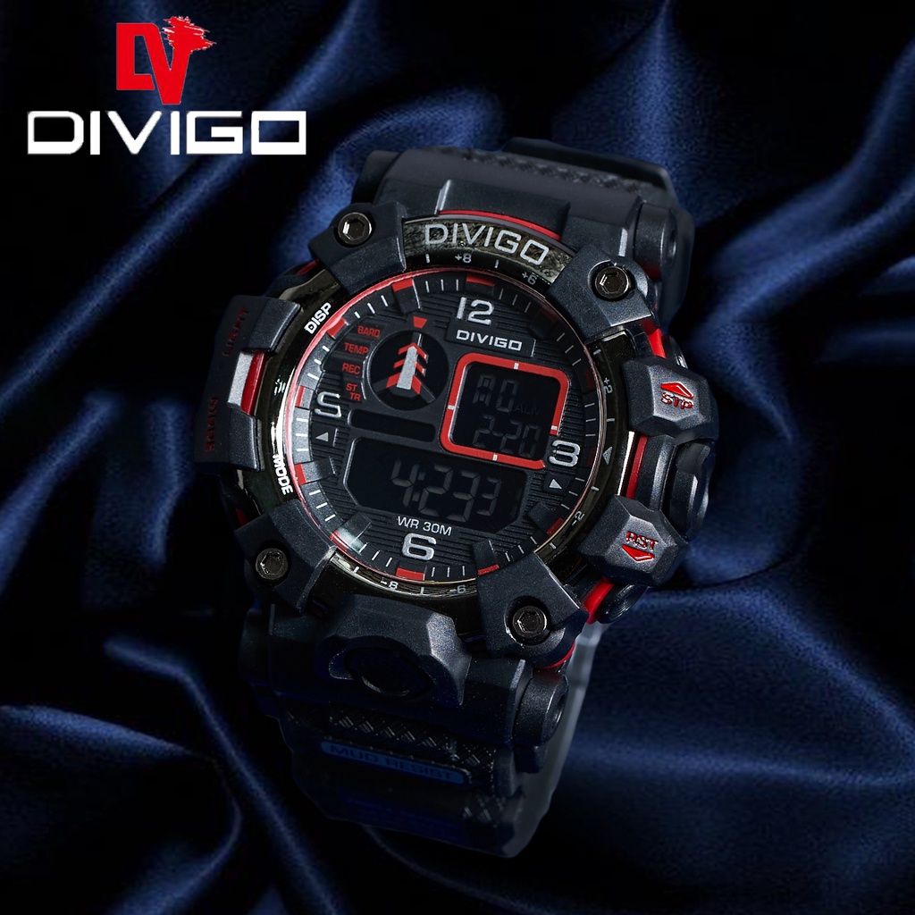 Jam Tangan Pria Digital DIVIGO DV-6853 Original Tahan Air