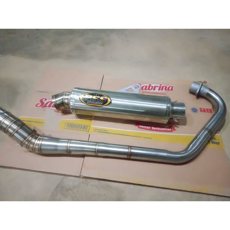 Knalpot BSS kompetisi knalpot racing panjang 30cm untuk motor jupiter mx mx king supra gtr sonic sat