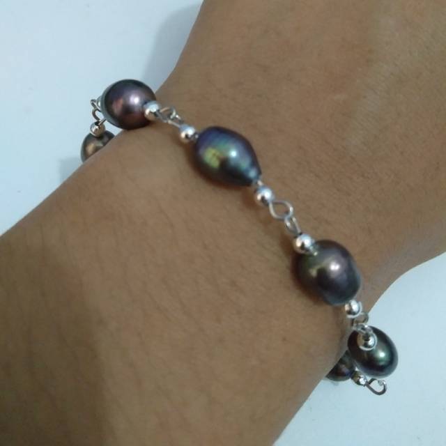 Gelang Mutiara air tawar hitam cantik