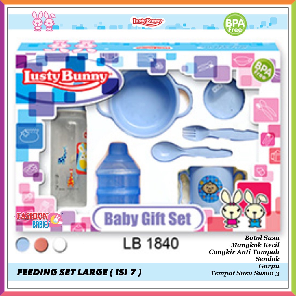 LUSTY BUNNY SET 7IN1 LARGE / FEEDING SET LB 1840 / TEMPAT MAKAN SET BAYI / KADO