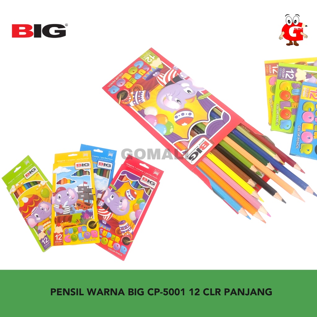 

Pensil Warna / coloring pencil BIG 12 Warna Panjang CP-5001