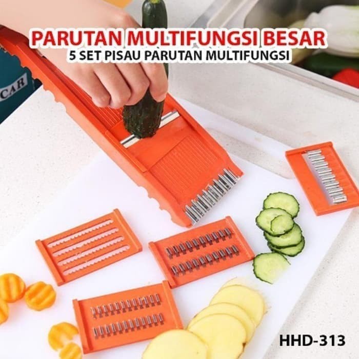 Parutan Multifungsi 8 IN 1 / Kitchen Treasure Multifunctional Vegetable Cutters - Set Parutan Serbaguna 7in1 - Parutan Multifungsi Orange - Grater- Pemotong Sayur Praktis Berguna