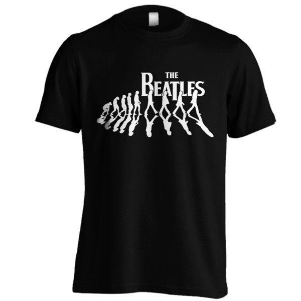 BAJU KAOS BAND THE BEATLES - C05 - HITAM ADA SIZE JUMBO - AlexiMedia