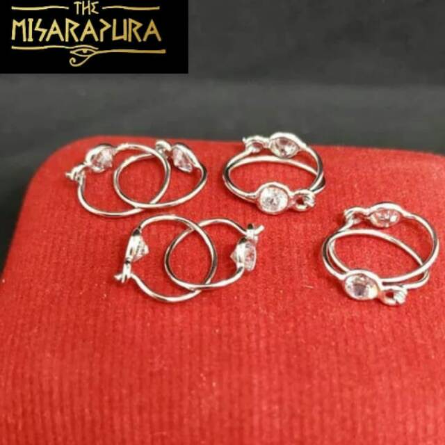 ANTING ANAK BAYI BALITA BULAT KENIP ZIRCON PERAK SILVER 925 LAPIS EMAS