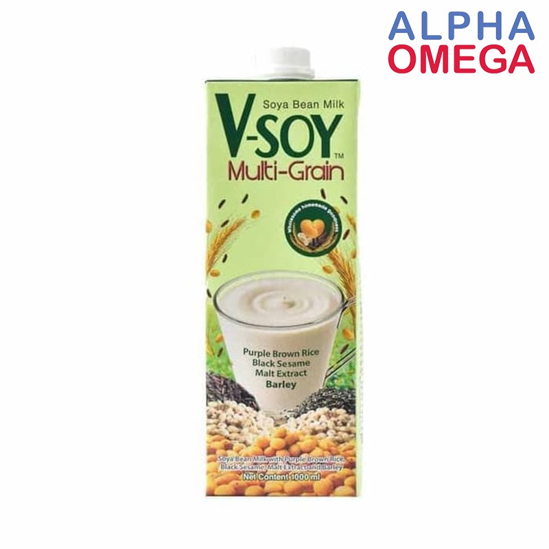 V-SOY MULTI GRAIN SOY MILK UHT 1 LITER - SUSU KEDELAI SOYA ...