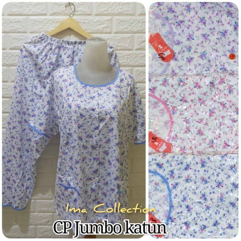 CP JUMBO KATUN KANCING FULL XXXL MURAH / BAJU TIDUR BUSUI SIZE JUMBO-2